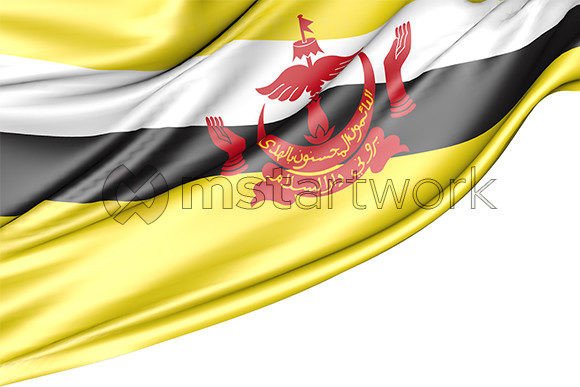 Brunei Flag Isolated on White Background: High-Resolution Assets for Modern Design