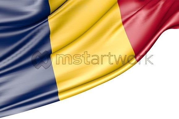 Chad Flag Isolated on White: A Versatile 3D Asset for Creative Projects