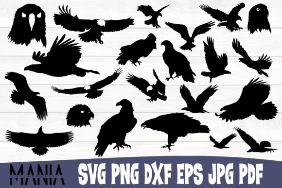 Eagle Silhouettes Cut File Designs for Creative Projects