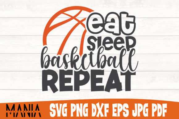 Eat Sleep Basketball Repeat SVG File for Creative Projects