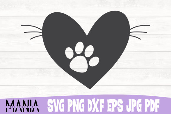 Heart Cat SVG Cut File Design for Creative Projects