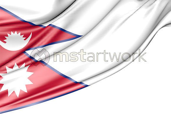 Nepal Flag Isolated on White Background: A Versatile 3D Asset for Creators